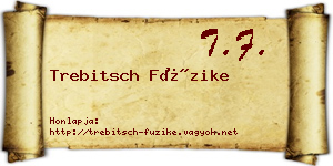 Trebitsch Füzike névjegykártya